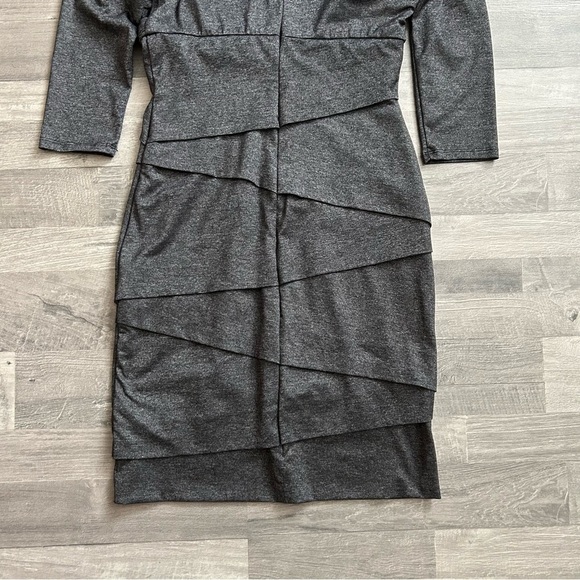 White House Black Market Instantly Slimming Dark Grey Shimmer Mini Dress - Picture 7 of 8